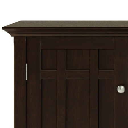 Simpli Home - Bedford Sideboard Buffet and Wine Rack - Dark Chestnut Brown