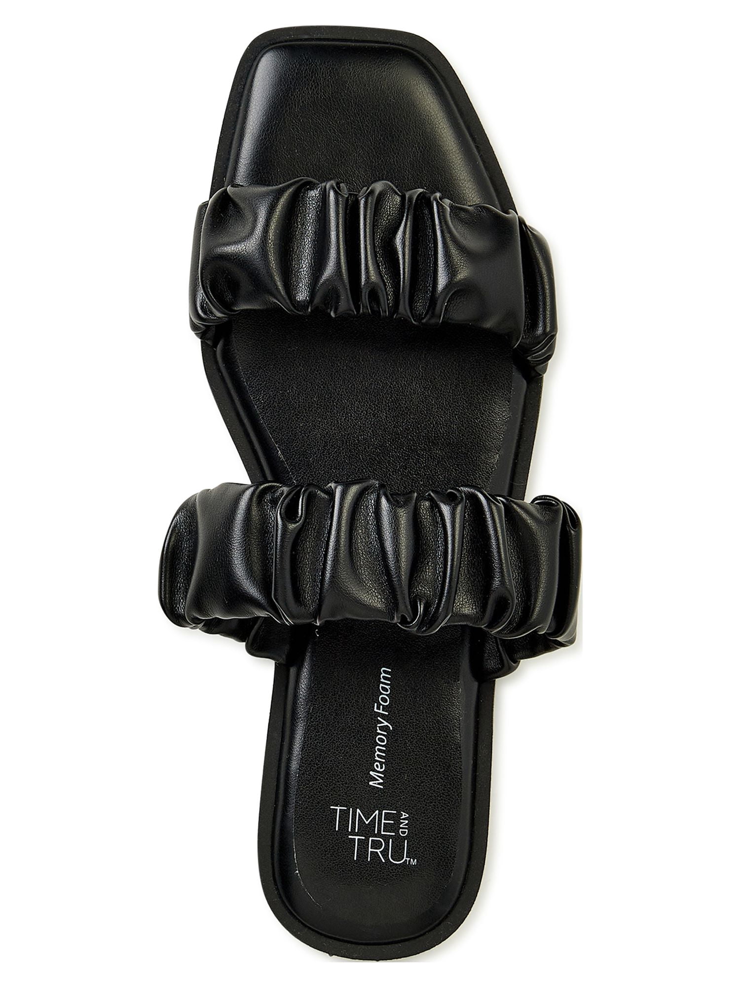 Time and Tru Women's Ruched Strap Sandals