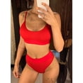 thumbnail image 5 of S - XL Sexy Female Swimsuit High Waist Bikini Women Swimwear Two-pieces Bikini set Bather Ribbed Bathing Suit Swim Lady V2375, 5 of 6