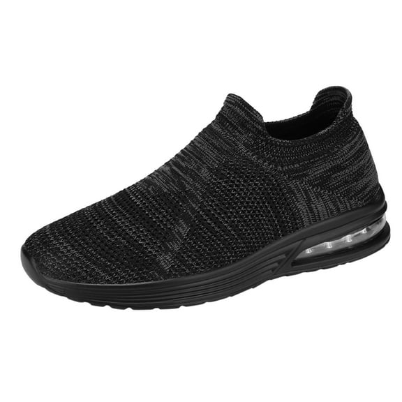 Caqnni Men Running Shoes Men Casual Breathable Walking Shoes Sport Athletic Sneakers Gym Tennis Slip On Comfortable Lightweight Sneakers Shoes (Black,40)