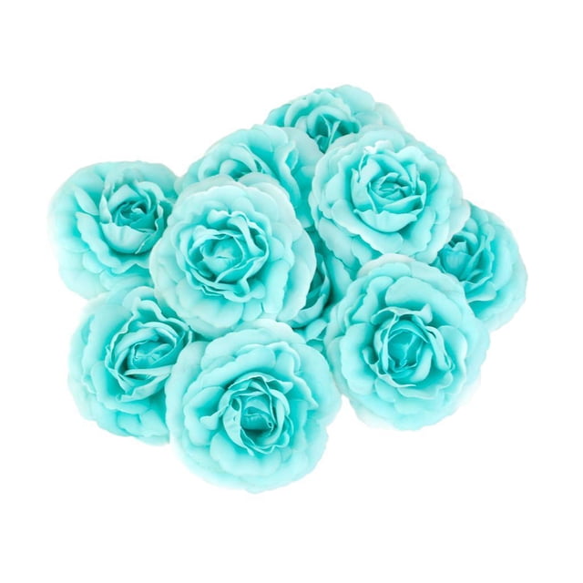 10Pcs Simulación Camelia Cabezas Sombrero Ropa DIY Artesanía Decoración Colco Flor artificial