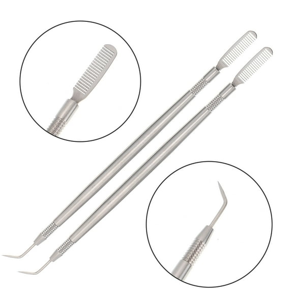 LEORX Stainless Steel Metal Eyelash Comb Eyelash Lift Perm Tool 2Pcs