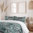 thumbnail image 2 of Ambesonne Hawaiian Down Alternative Quilt Comforter, Ethnic Flower Pattern Folk, Full, Off White Black Teal, 2 of 5