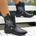 thumbnail image 4 of Oyedens Cowboy Boots for Women Fashion Spider Design Wide Mid Calf Cowgirls Boots Riding Ankle Booties, 4 of 7