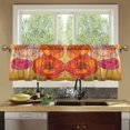 thumbnail image 4 of Yayeee Kitchen Curtains Tier Set of 2 Light Filtering 57"x24" Over Sink Window Panels, Orange Abstract Floral, 4 of 7