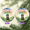 thumbnail image 2 of Happy St. Patrick’s Day Rottweiler with Green Hat Shamrocks Rainbow Ceramic Round Ornament Rottie Dog Lover Gifts Idea Home Tree Decor - 03007, 2 of 5