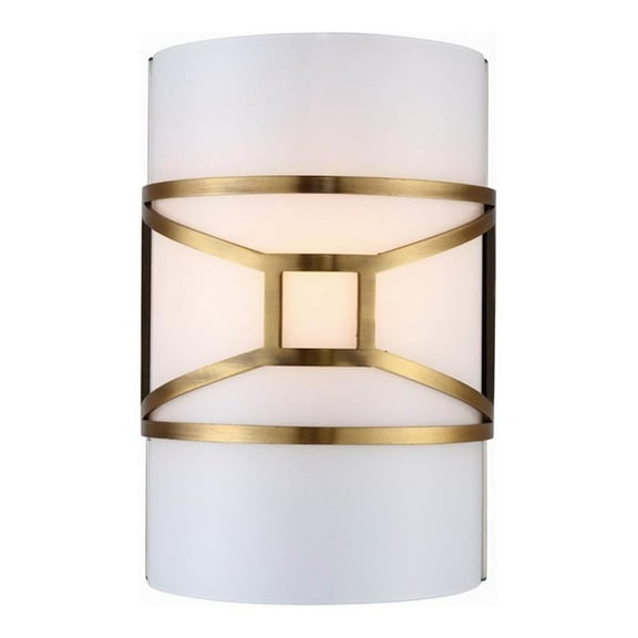 Woodbridge Lighting Regan 1 Light Steel/Glass Wall Mount in Vintage Brass