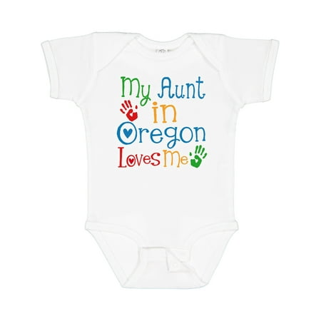 

Inktastic My Aunt in Oregon Loves Me Gift Baby Boy or Baby Girl Bodysuit