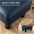 thumbnail image 3 of Dycanpo 9" Foot Stool with Handle, Faux Leather Foot Rest for Living Room, Dark Blue, 3 of 7