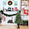 thumbnail image 3 of Topbuy 2 Pièces 4FT Neige Floqué Artificielle Arbre d'Entrée PVC Arbre avec des Pommes de Pin et des Baies Rouges, 3 of 9