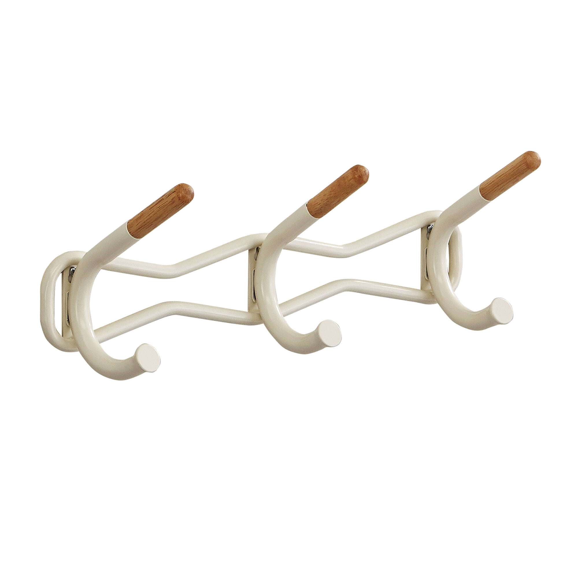 Family Coat Wall Rack, 3Hook, Cream