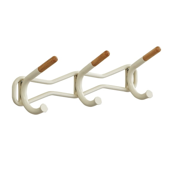 Family Coat Wall Rack, 3Hook, Cream