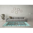 thumbnail image 3 of Ahgly Company Indoor Square Abstract Light Blue Modern Area Rugs, 3' Square, 3 of 4