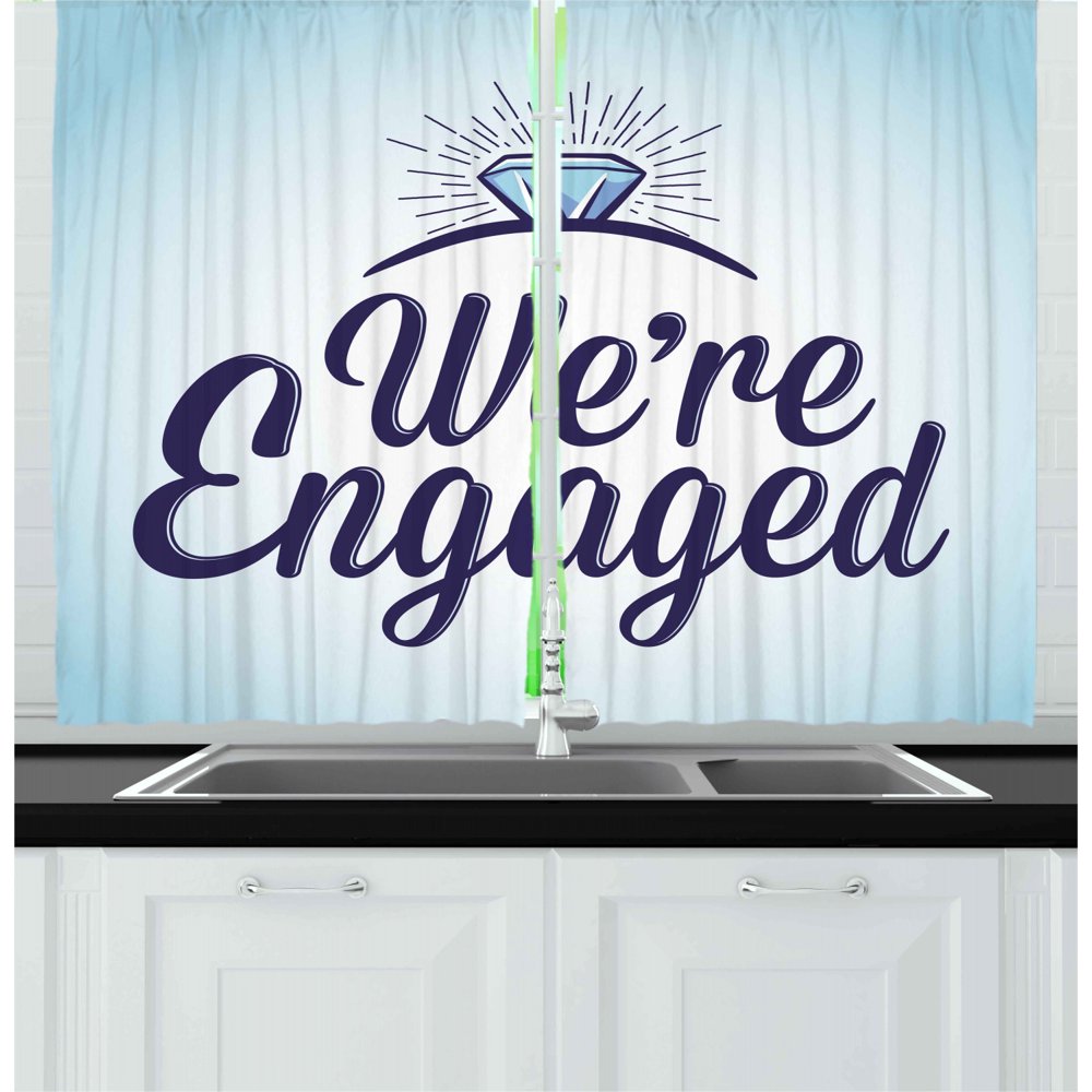 Engagement Party Curtains 2 Panels Set, We Are Engaged ...