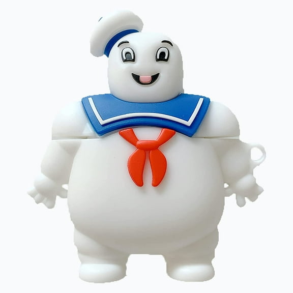 Case for Airpods 1&2, Soft PVC 3D Cute Funny Fun Cartoon Ghost Busters Design Kawaii Airpods Cover Case with Keychain, Cool for Kids Teens