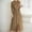 Brown, variant on Church Dresses for Women Casual Temperament French Slit Mid-length Round Neck Knitted Dress Beige S