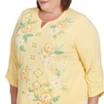 thumbnail image 4 of Alfred Dunner Womens Plus-Size Sunny Floral Embroidered Split Neck Top, 4 of 4