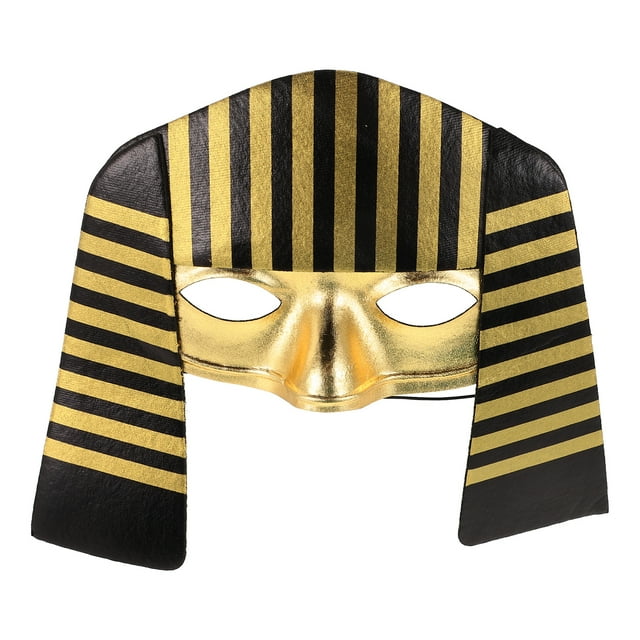 BRIGHTFUFU Máscara de faraón egipcio, máscara de vestir, máscara de disfraz, máscara de Cosplay para niños, máscara decorativa, máscara de actuación en escenario, máscara de fiesta reutilizable