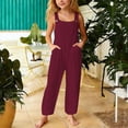 thumbnail image 2 of Ticikt Girls Overalls Kids Casual Sleeveless Wide Leg Jumpsuit Loose Rompers with Pockets, 2 of 5