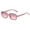 Pink, variant on Unisex Rectangle Retro Sunglasses Smooth Frame Gradient Eyewear Lightweight Travel Casual Sun Glasses Brown