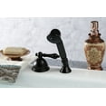 thumbnail image 2 of Kingston Brass KSK3350ALTR Deck Mount Hand Shower with Diverter for Roman Tub Faucet, Matte Black, 2 of 5