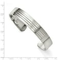thumbnail image 2 of Chisel Stainless Steel Polished and Grooved Bangle, 2 of 4