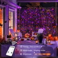 thumbnail image 3 of JMEXSUSS 300LED Orange and Purple Halloween Curtain Lights with Remote, 9.8x9.8ft Window Twinkle Hanging String Lights Plug in, Halloween Lights for Bedroom Wall Party Backdrop Indoor Outdoor Decor, 3 of 7