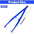 thumbnail image 2 of LIOUCBD Plastic Tweezers 30 Pcs Disposable First Aid Pickup Grabbers Blue Lab Tweezers with Finger Ridges Serrated Tips for Beading Projects Craft DIY Science Class, 2 of 7