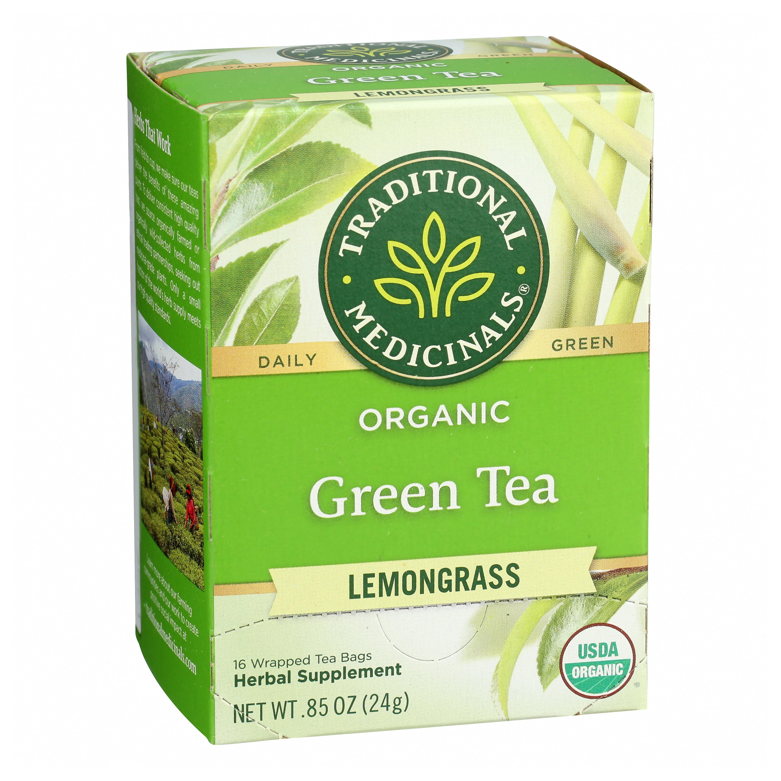 Pack of 6, Traditional Medicinals Green Tea Lemongrass, 16 bg - 0.85 oz