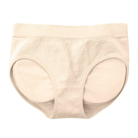 vigerkar Butt Lifter Panties for Women Seamless Butt Pads Shapewear Tummy Control Underwear Panty Padded Hip Enhancer Brief Beige  L