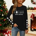 thumbnail image 4 of HOMBOM Womens Long Sleeve Tops Black Casual Christmas Crewneck Xmas Snowman Tee Shirts for Ladies Cute, 4 of 9