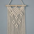 thumbnail image 2 of Macrame Woven Wall Hanging Boho Geometric Woven Tapestry Beige & Grey Cotton Handmade Bohemian Art Decor with Tassel Craft Ornament for Bedroom Living Room Apartment Nursery, 2 of 10