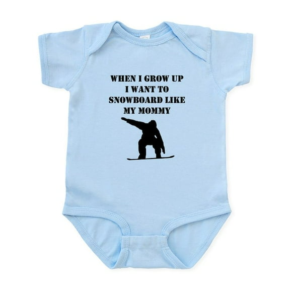 CafePress - Snowboard Like My Mommy Body Suit - Baby Light Bodysuit, Size Newborn - 24 Months