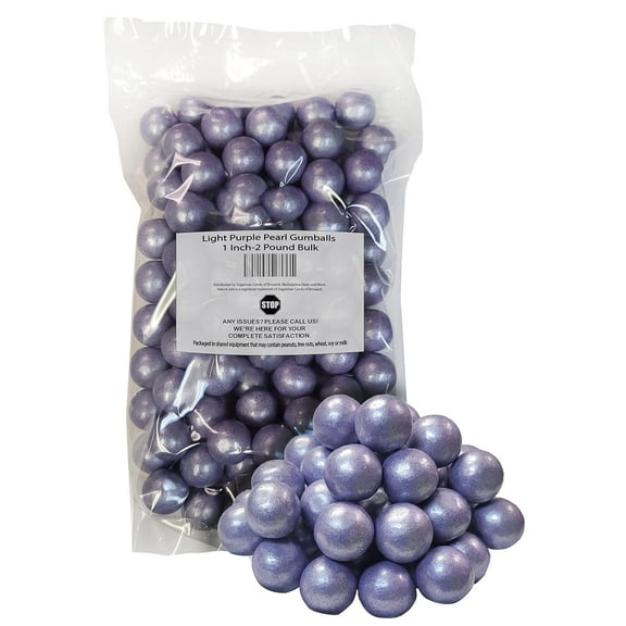 Naturejam Light Purple Pearl Gumballs 1 inch-2 Pound for Baby Showers And Gender Reveal Parties