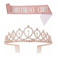 thumbnail image 1 of Tiara De Diamantes De Imitación Con Banda De Reina De Cumpleaños, Material Ecológico, Banda De Tiara De Cumpleaños Encantadora, Combinación Perfecta Para Niñas Para Fiesta De, 1 of 7
