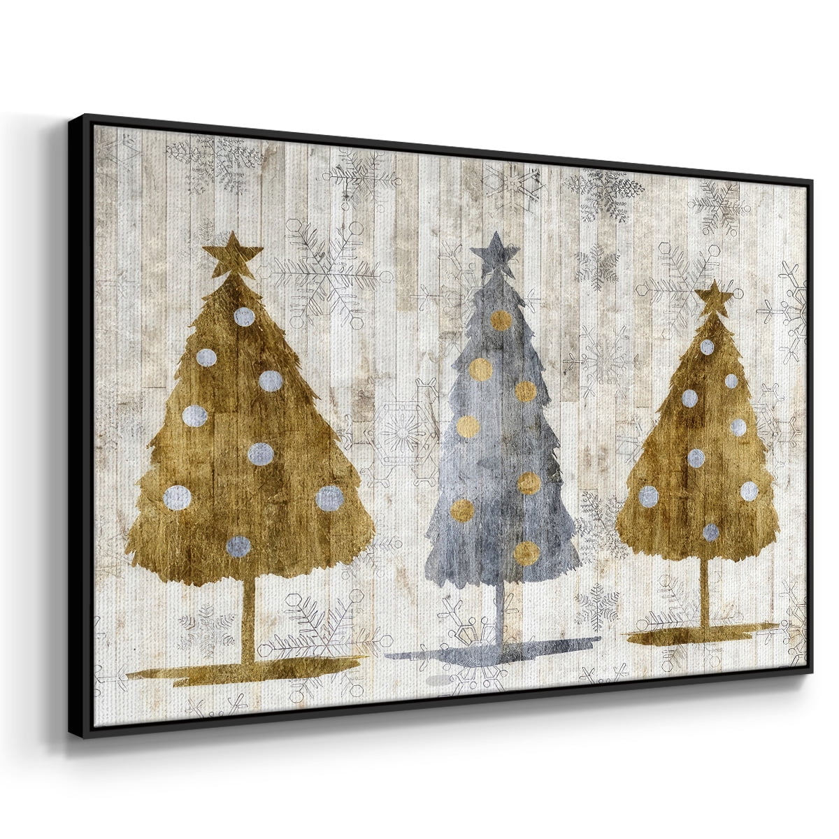 Sophisticated Christmas Collection A - Framed Gallery Wrapped Holiday Canvas - 27 x 41 - Black Frame