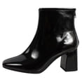 thumbnail image 2 of Delicious Women's Square Toe High Top Mid Block Heel Ankle Boot, Black ,  8 M US, 2 of 6