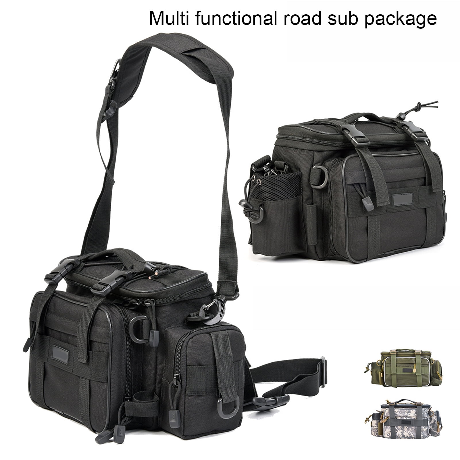 SPRING PARK Carp Sea Fly Fishing Tackle Fishing Lures Reel Storage Bag Pack Carryall Waist Single Shoulder Bag Waterproof