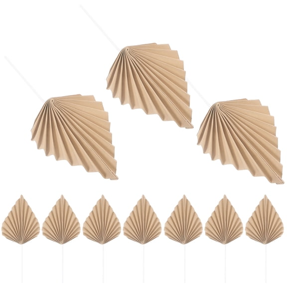 TABLZONE 10Pcs Easy to Use Golden Paper Leaves Cake Picks for Creative Cake Decorating and Party Decor