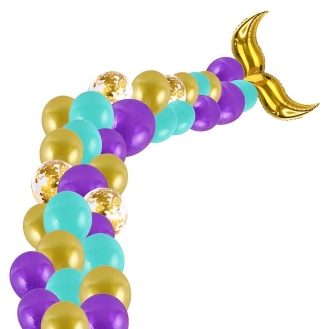 Arco De Globo De Sirena, Kit De Guirnalda De Globos De Cola De Pez, Decoraciones De Fiesta Temáticas Para Boda, Decoración De Fiesta De Cumpleaños Yuarrent HA043985-01
