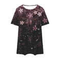 thumbnail image 4 of Aloohaidyvio Plus Size Shirts for Women,Women's Soft Boho Printed Cotton T Shirts Summer Short Sleeve Round Neck Casual Tops 2024 Trendy Loose Basic Tee Blouse, 4 of 4