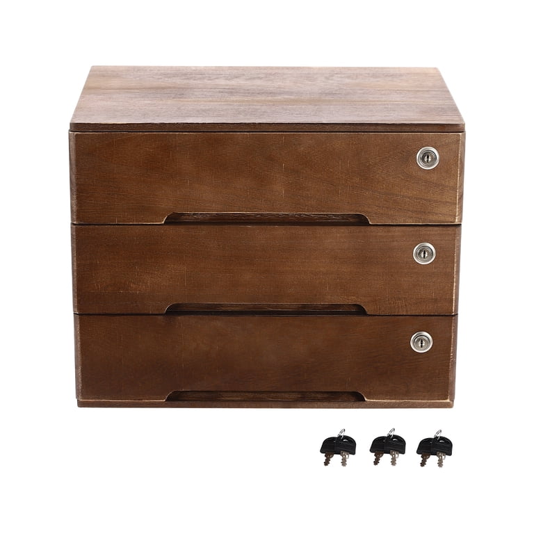 Wooden Storage Drawers For Desktop Desktop Storage Cabinet With 2 ...