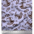 thumbnail image 3 of Soimoi polyester Crepe Fabric Burger,Cookies & Cups Print Sewing Fabric Yard 52 Inch Wide, 3 of 3