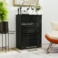 thumbnail image 6 of Relefree Modern 6 Drawer Dresser, Tall Storage Cabinet Chest of Drawers for Bedroom Living Room Hallway, Black, 6 of 6
