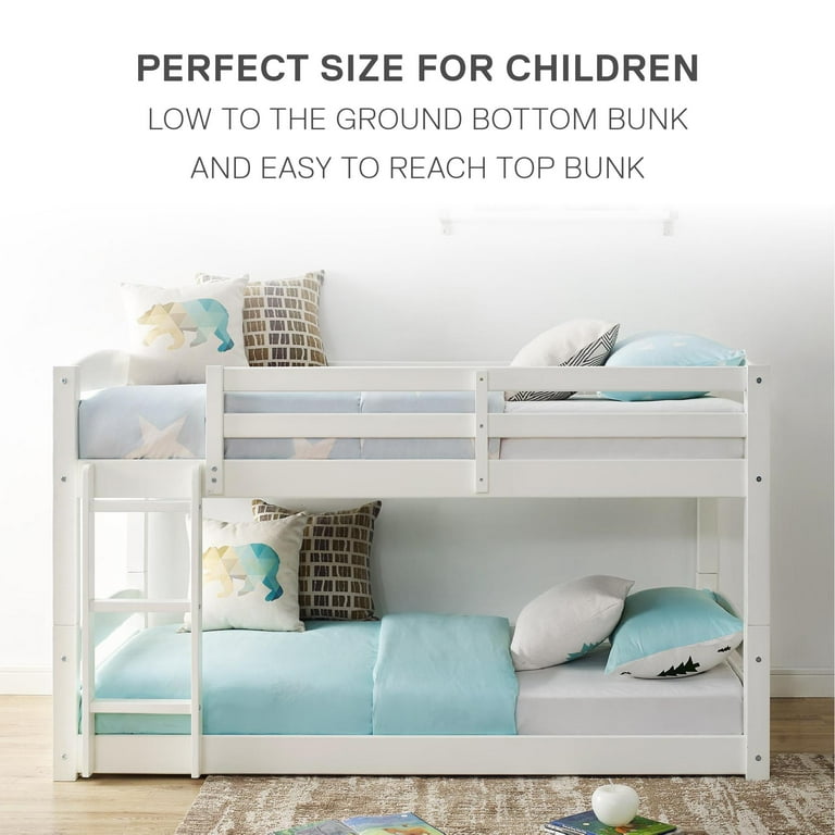 Better Homes and Gardens Tristan Twin over Twin Convertible Floor Bunk Bed White Walmart