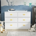 thumbnail image 1 of MONSLIPA Commode Double à 6 Tiroirs, Commode de Chambre de Bébé avec Dessus de Table à Langer, Blanc, 1 of 7