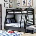 thumbnail image 2 of Bowery Hill Transitional Wood Twin over Full Storage Bunk Bed in Black, 2 of 2