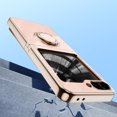 thumbnail image 3 of Decase for Samsung Galaxy Z Flip 6 Case with 360°Ring Holder Kickstand,Hinge Protection,Support Magnetic Car Mount,Luxury Gold Plating Edge Slim Shockproof Bumper Galaxy z flip6 Phone Cover,Pink, 3 of 6