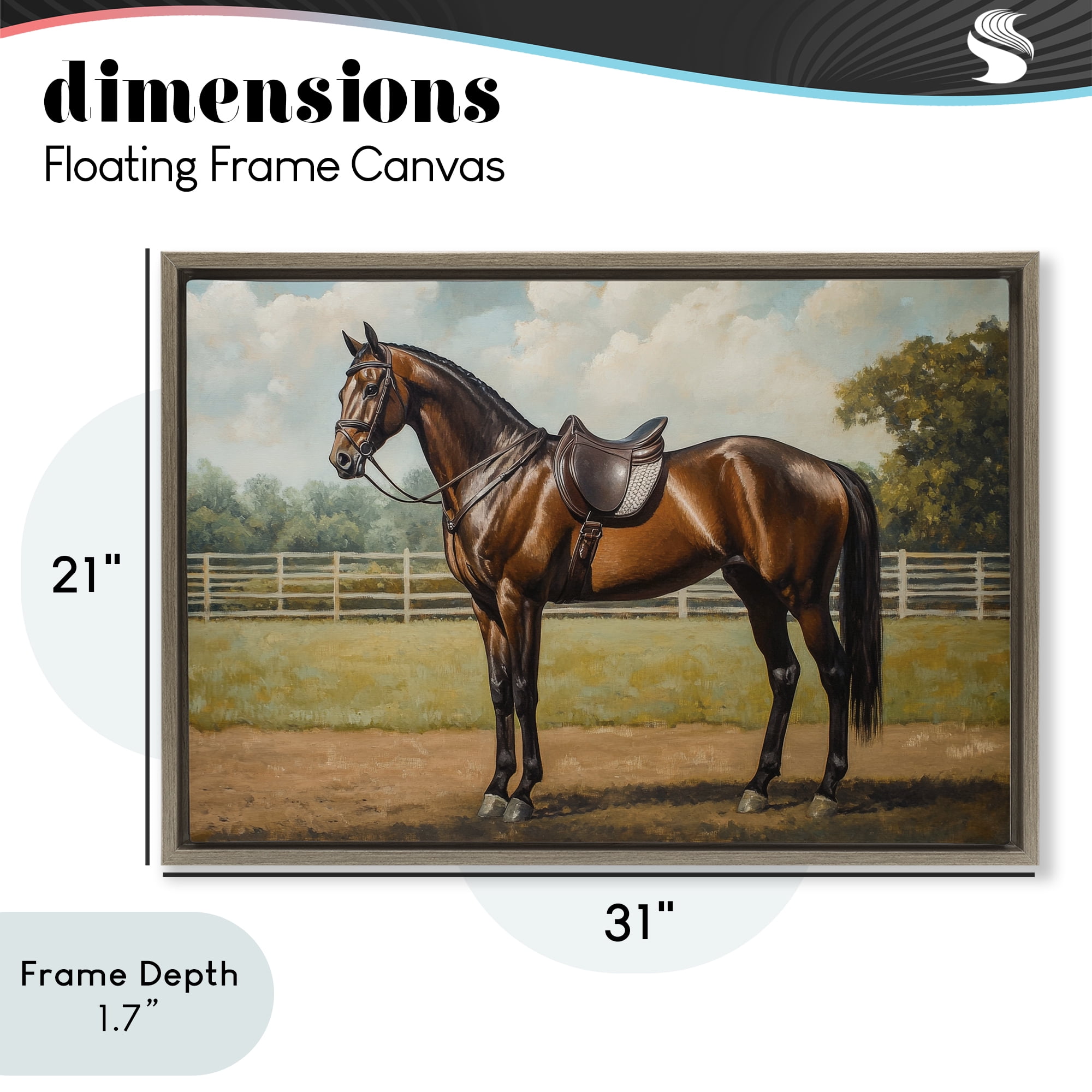 Stupell Industries Saddled & Ready For The Show Brown Framed Floater Canvas Wall Art, design by Petal Prints Design