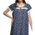 thumbnail image 4 of Moomaya Cotton Poplin Button Down Nightdress For Women Printed Nursing Nightwear, 4 of 5